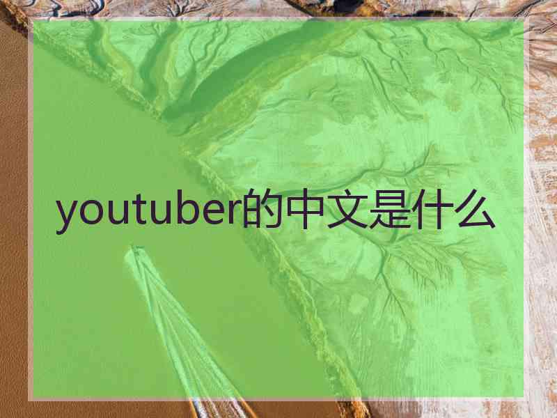 youtuber的中文是什么