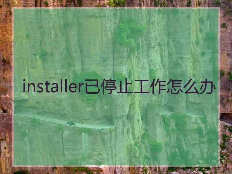 installer已停止工作怎么办