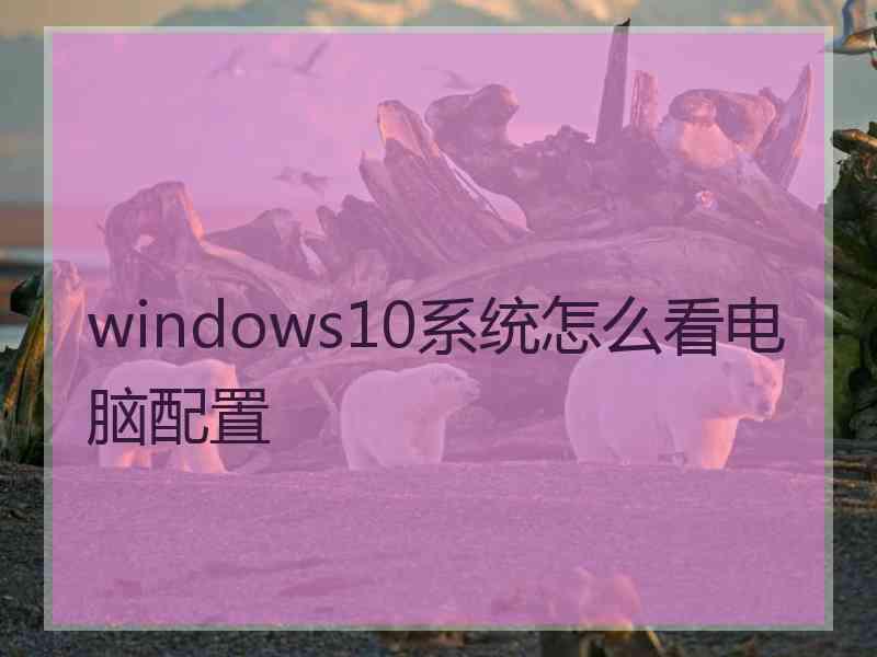 windows10系统怎么看电脑配置