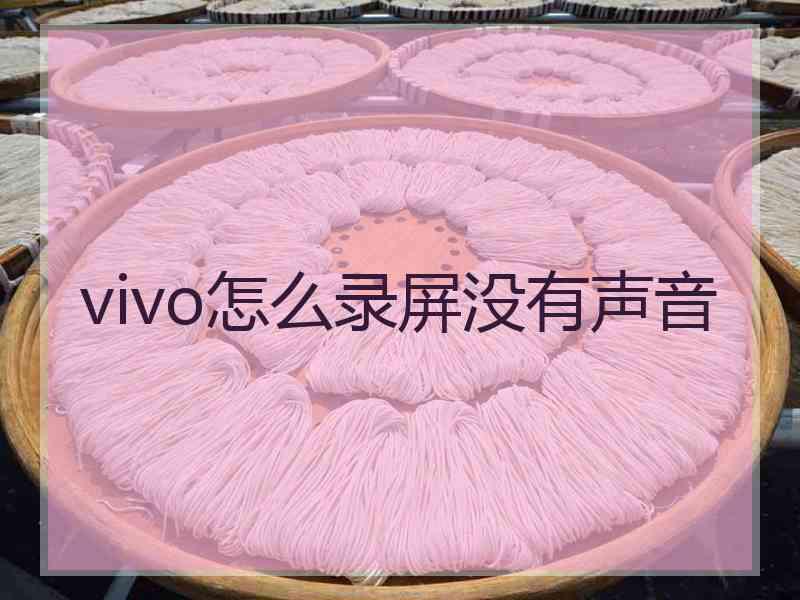 vivo怎么录屏没有声音