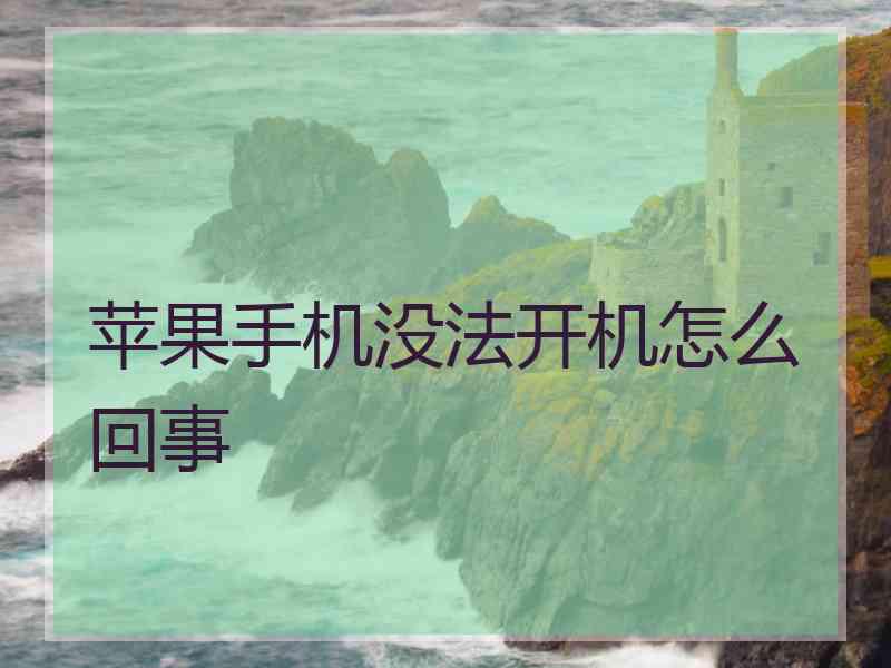 苹果手机没法开机怎么回事