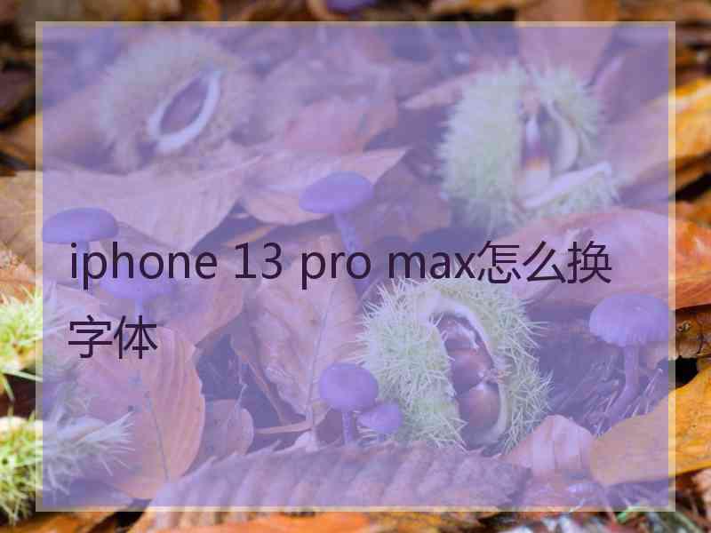 iphone 13 pro max怎么换字体