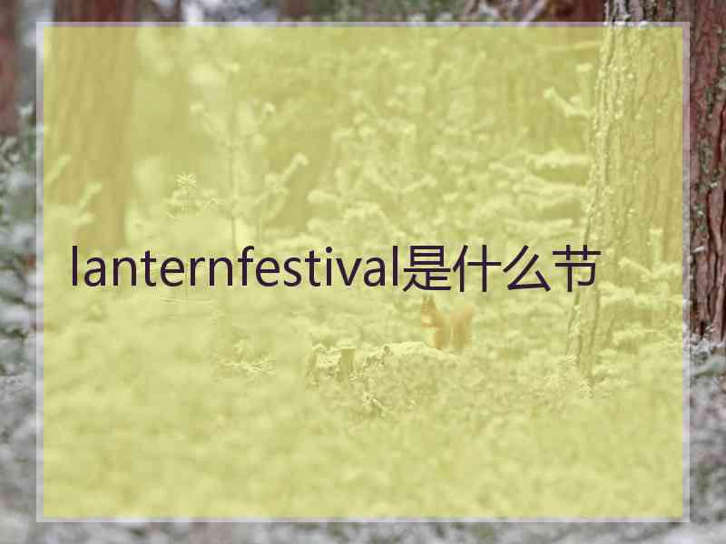 lanternfestival是什么节