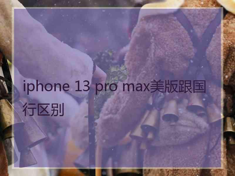 iphone 13 pro max美版跟国行区别