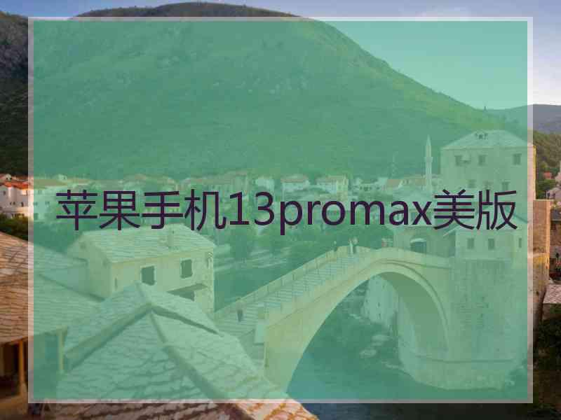 苹果手机13promax美版