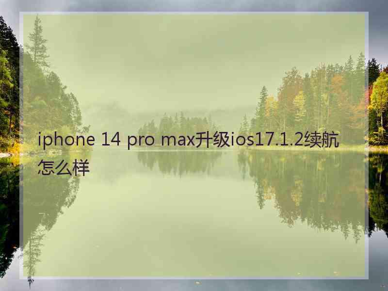 iphone 14 pro max升级ios17.1.2续航怎么样