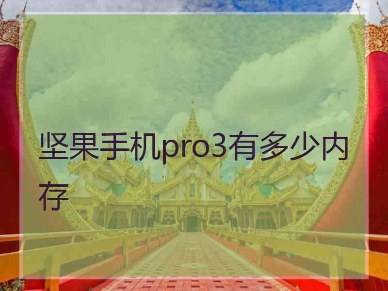 坚果手机pro3有多少内存