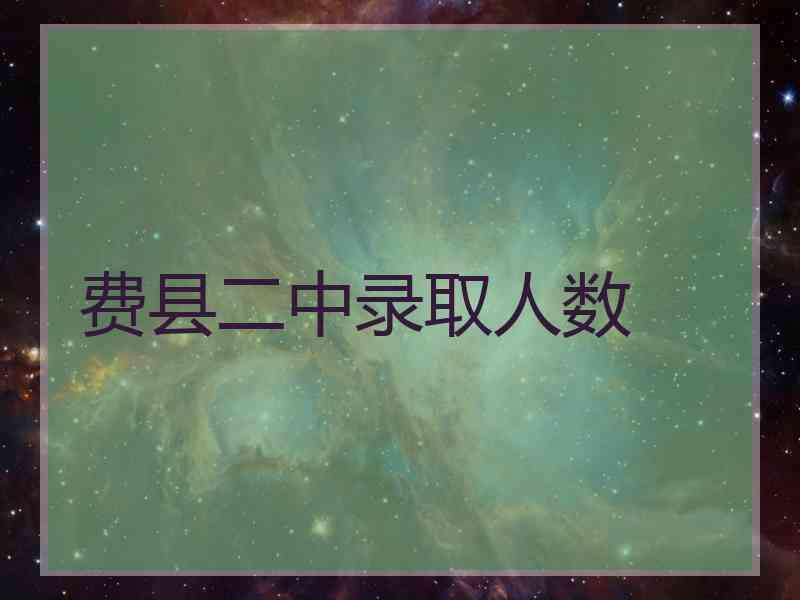 费县二中录取人数