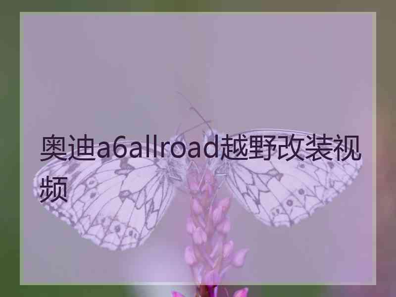 奥迪a6allroad越野改装视频