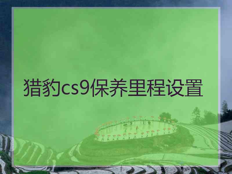 猎豹cs9保养里程设置