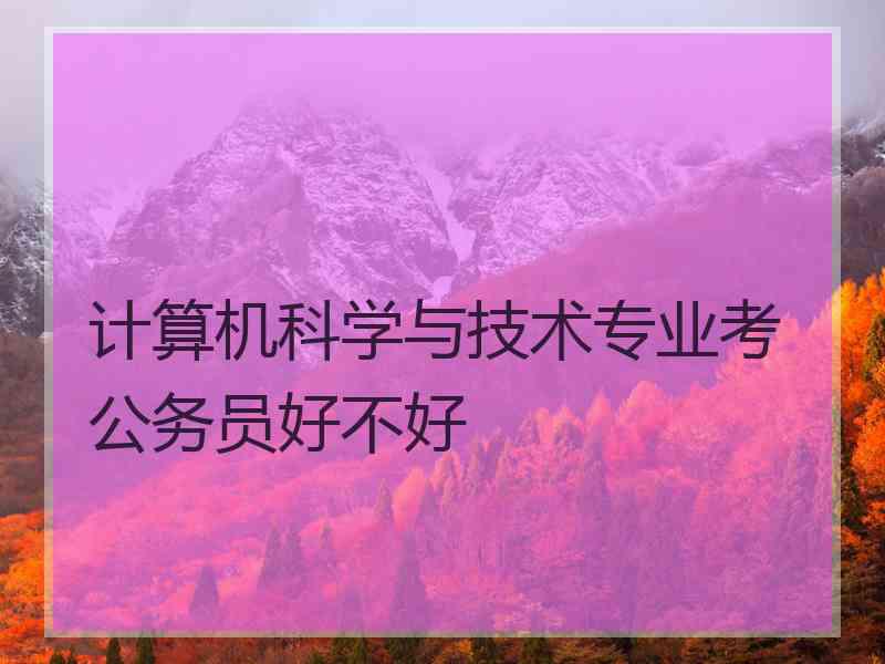 计算机科学与技术专业考公务员好不好