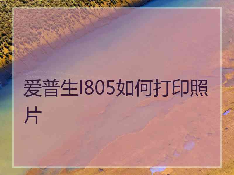 爱普生l805如何打印照片