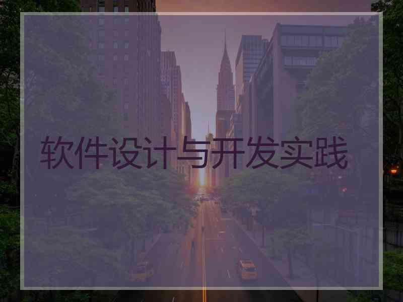 软件设计与开发实践