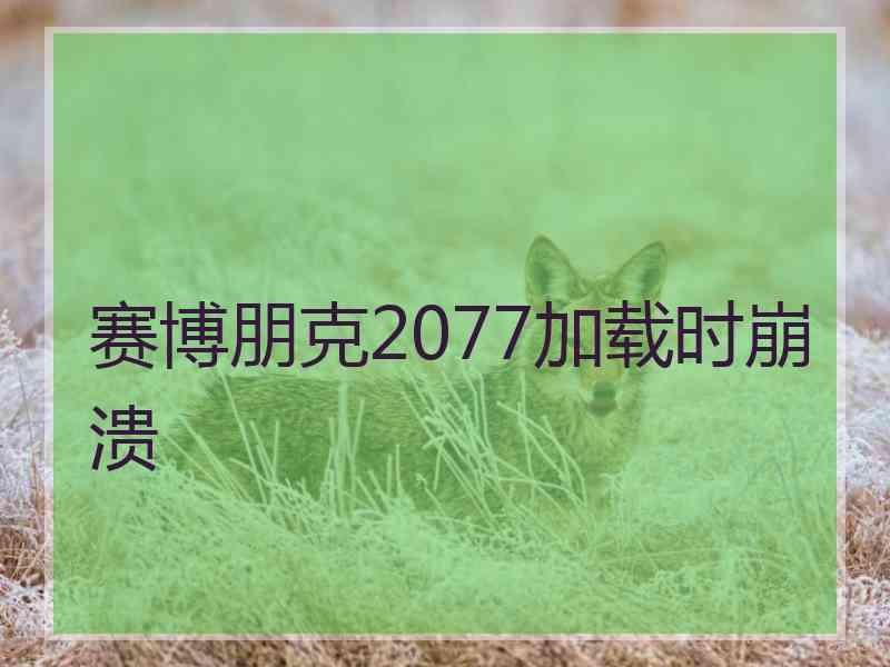 赛博朋克2077加载时崩溃