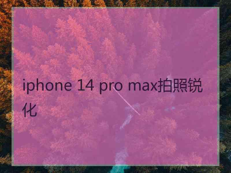 iphone 14 pro max拍照锐化