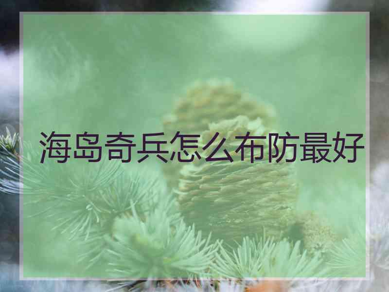 海岛奇兵怎么布防最好