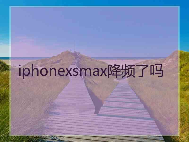 iphonexsmax降频了吗