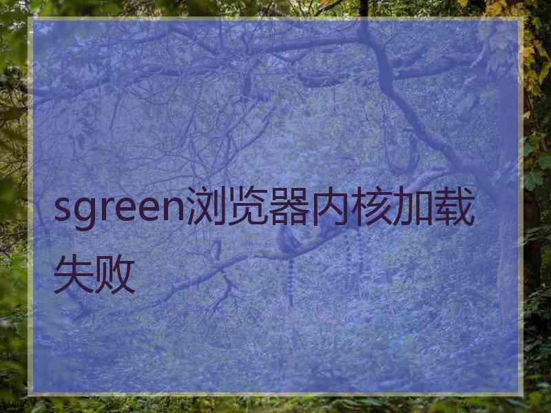 sgreen浏览器内核加载失败