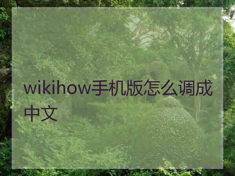 wikihow手机版怎么调成中文