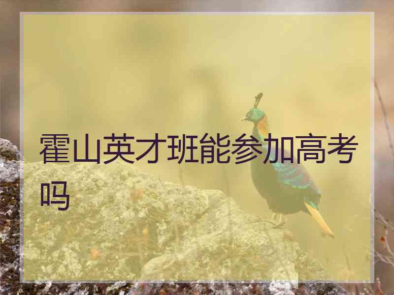 霍山英才班能参加高考吗