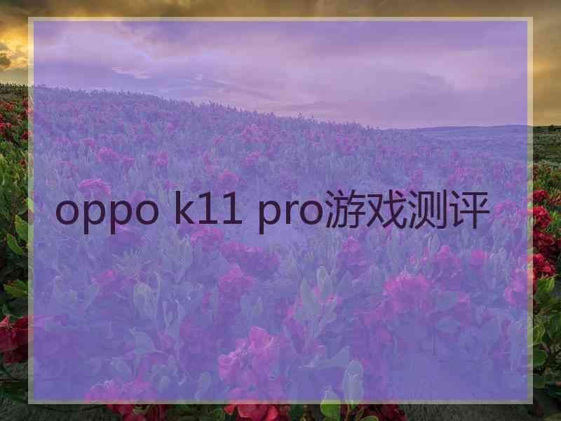 oppo k11 pro游戏测评