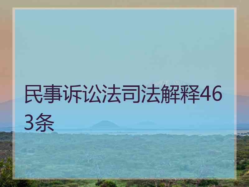 民事诉讼法司法解释463条