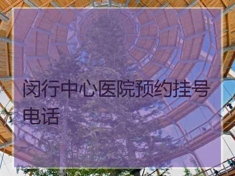 闵行中心医院预约挂号电话