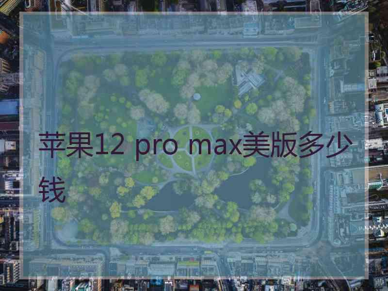 苹果12 pro max美版多少钱