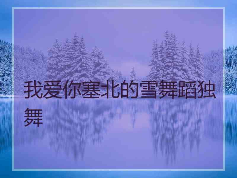 我爱你塞北的雪舞蹈独舞