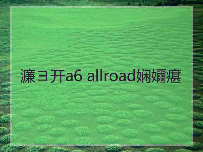 濂ヨ开a6 allroad娴嬭瘎