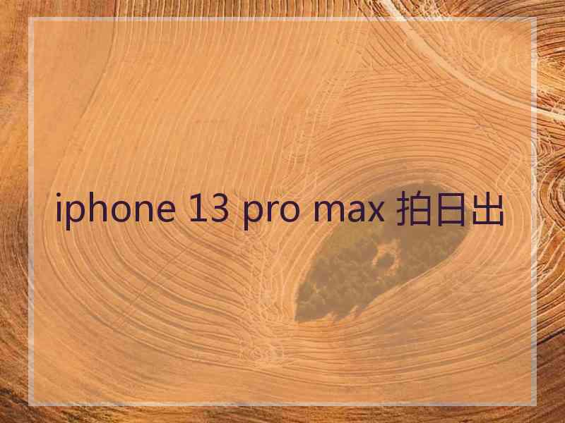 iphone 13 pro max 拍日出