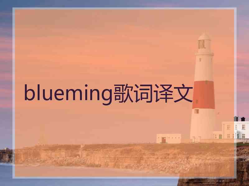 blueming歌词译文