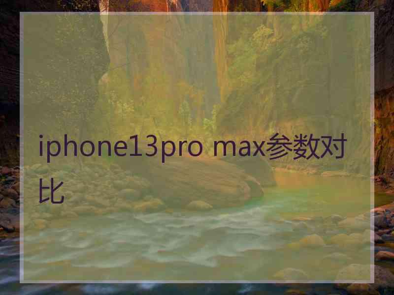 iphone13pro max参数对比