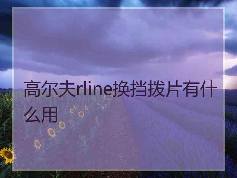 高尔夫rline换挡拨片有什么用