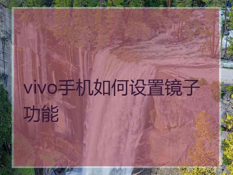 vivo手机如何设置镜子功能