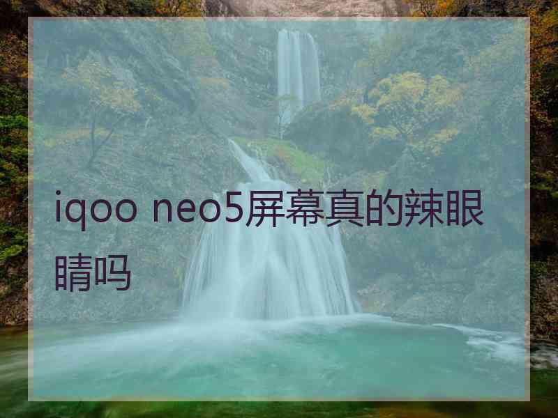 iqoo neo5屏幕真的辣眼睛吗