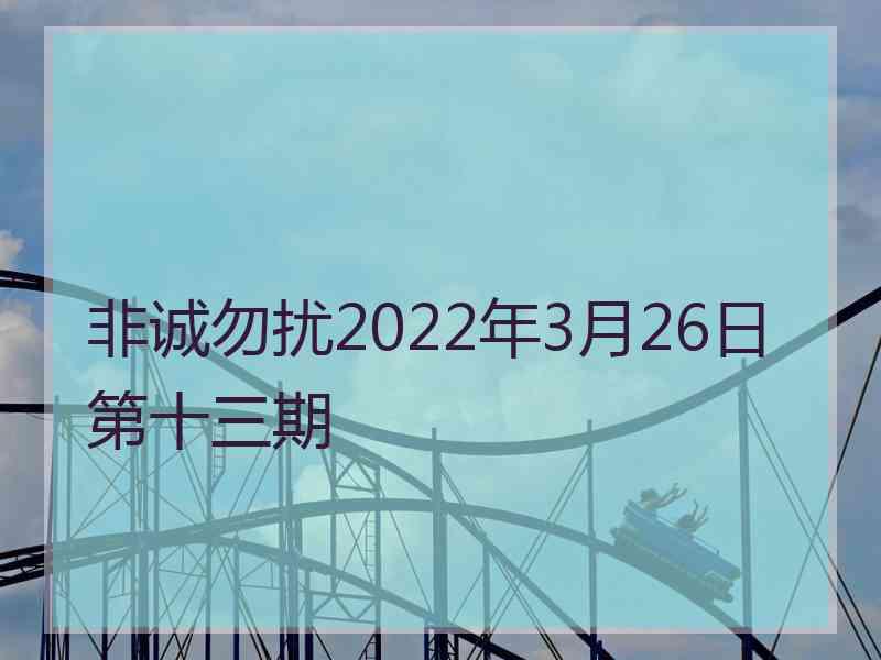 非诚勿扰2022年3月26日第十三期