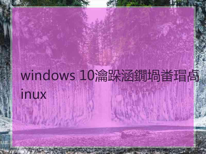 windows 10瀹跺涵鐗堝畨瑁卨inux