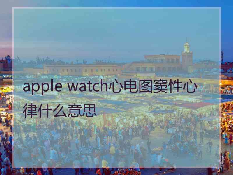 apple watch心电图窦性心律什么意思