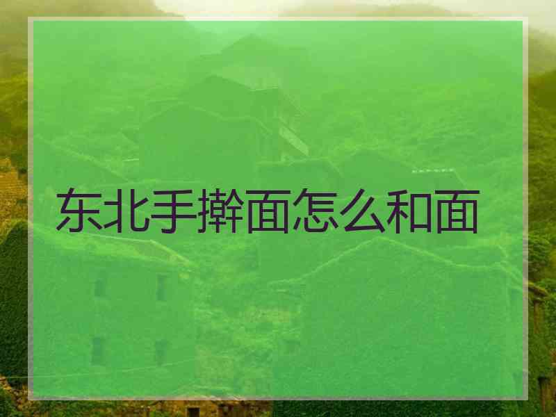 东北手擀面怎么和面