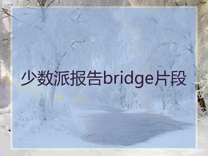 少数派报告bridge片段