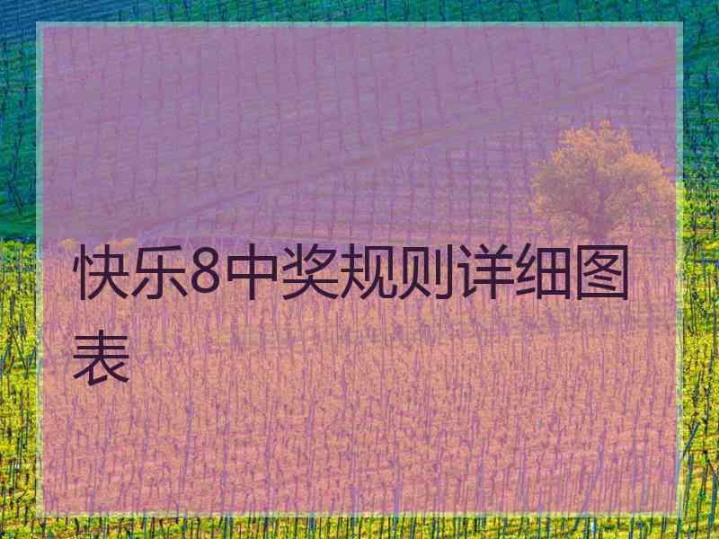 快乐8中奖规则详细图表