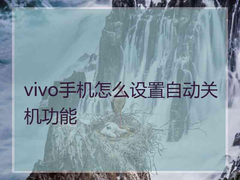 vivo手机怎么设置自动关机功能