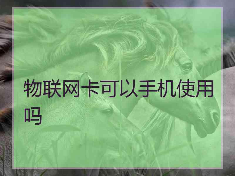 物联网卡可以手机使用吗