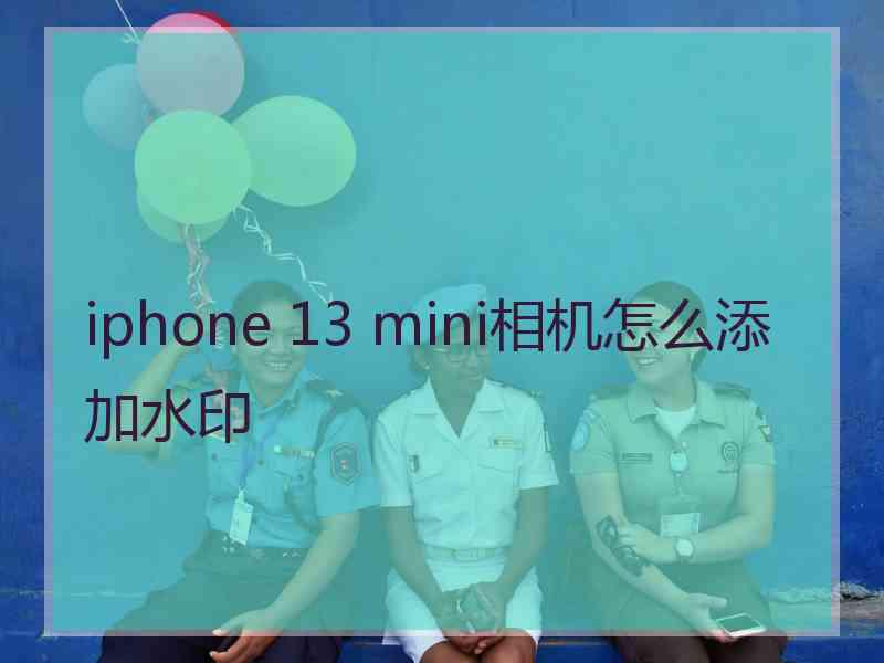 iphone 13 mini相机怎么添加水印