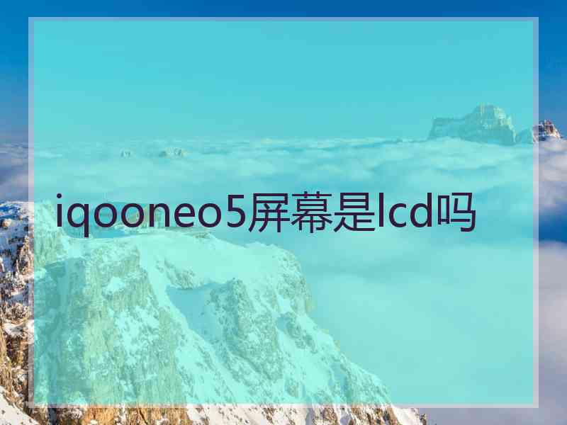 iqooneo5屏幕是lcd吗