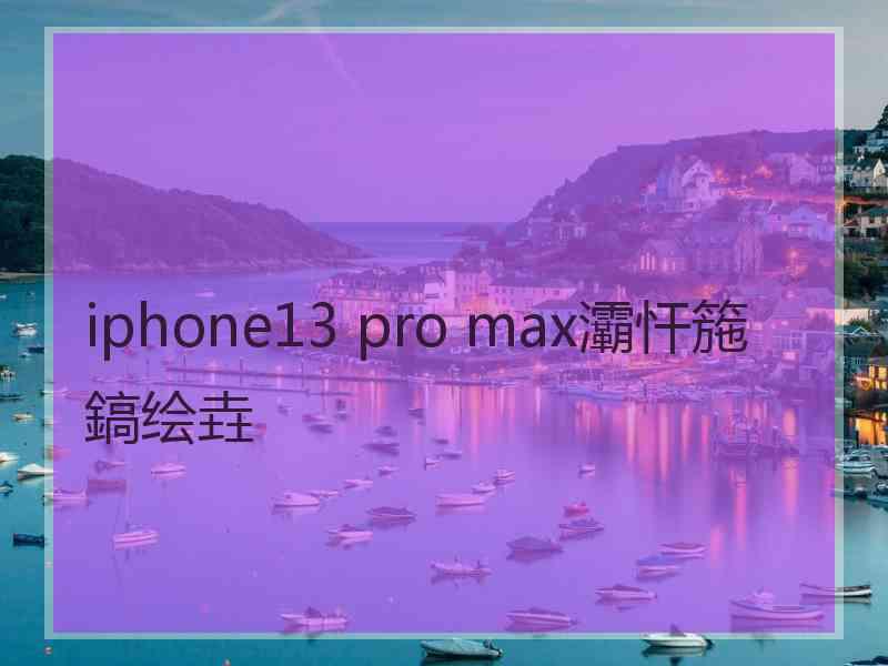 iphone13 pro max灞忓箷鎬绘垚