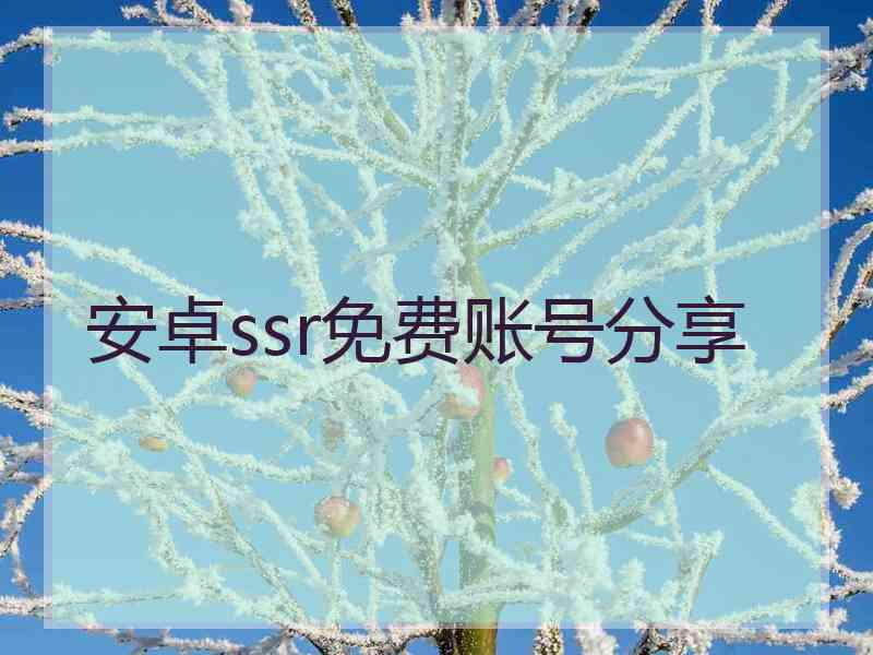 安卓ssr免费账号分享