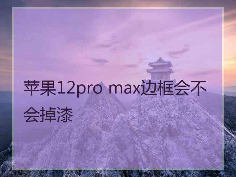 苹果12pro max边框会不会掉漆