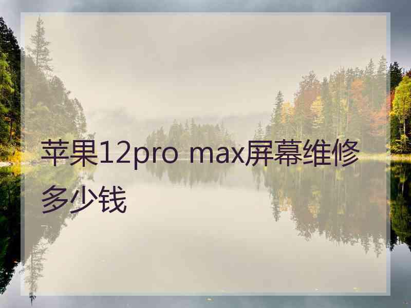 苹果12pro max屏幕维修多少钱